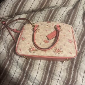 Coach Pink Floral Satchel Bag